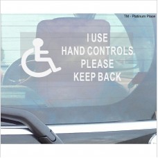  1 x I Use Hand Controls Please Keep Back-Window Sticker-200mm x 87mm-Disabled Logo-Disability Sign